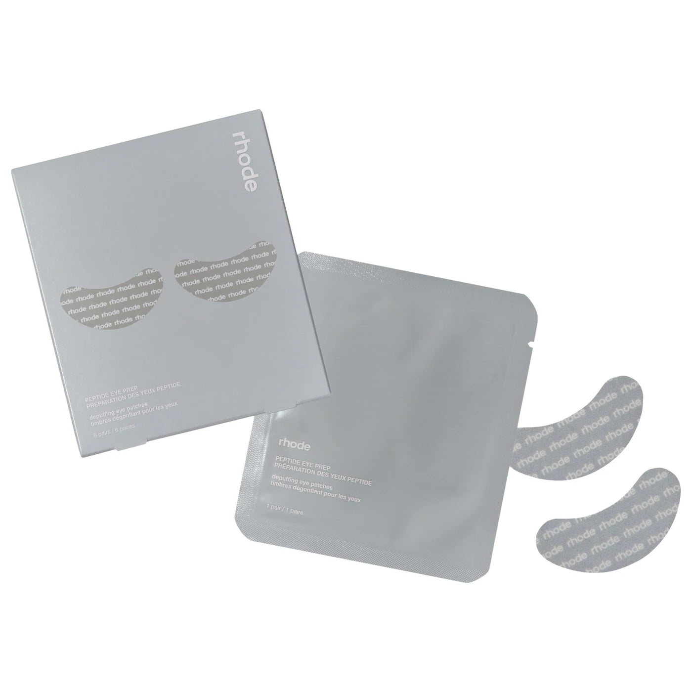 Rhode Peptide Eye Prep box and patches laid out